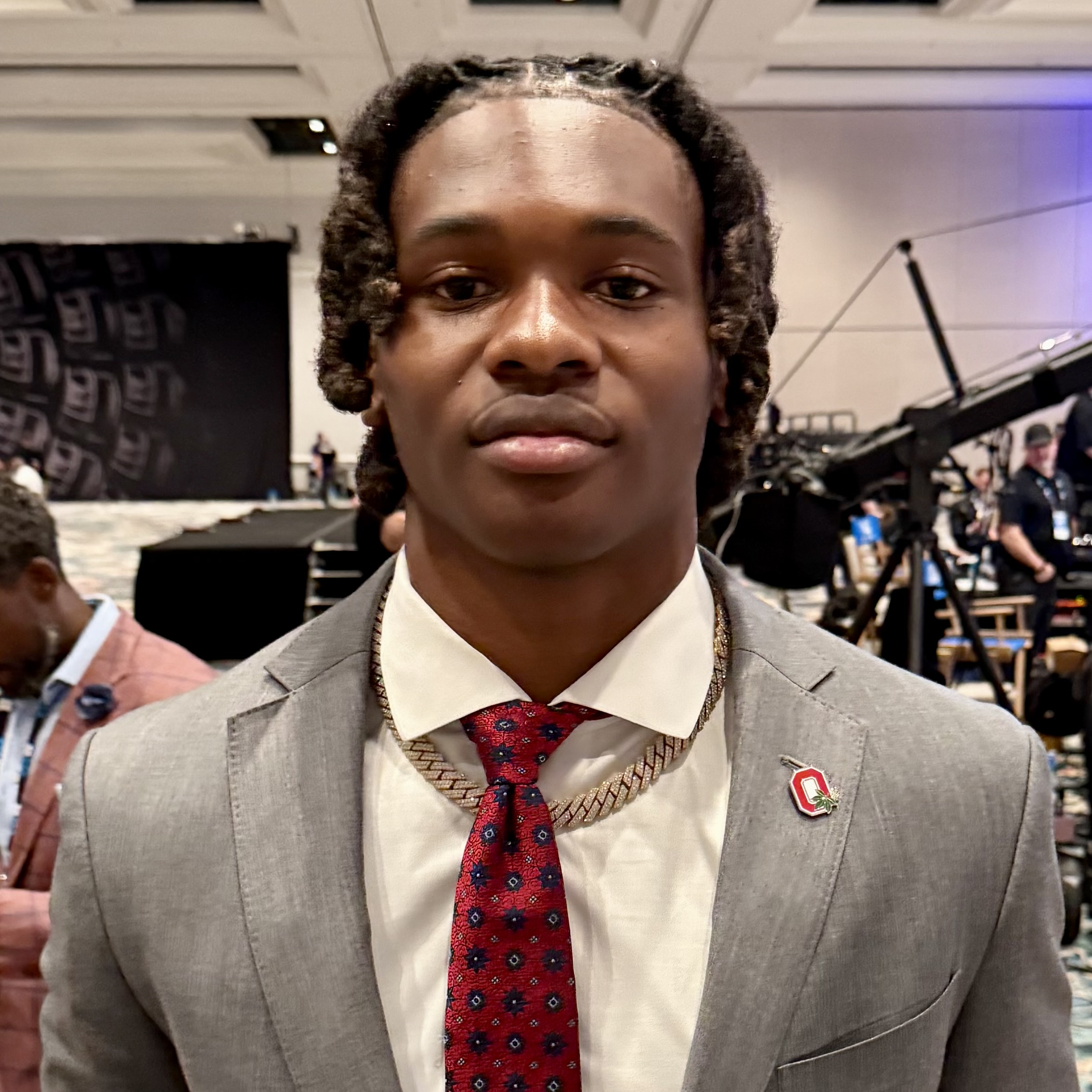 Ohio State wide receiver Jeremiah Smith at Big Ten Football Media Days in July 2025
